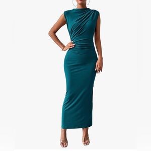 Elegant Teal Fitted Dress